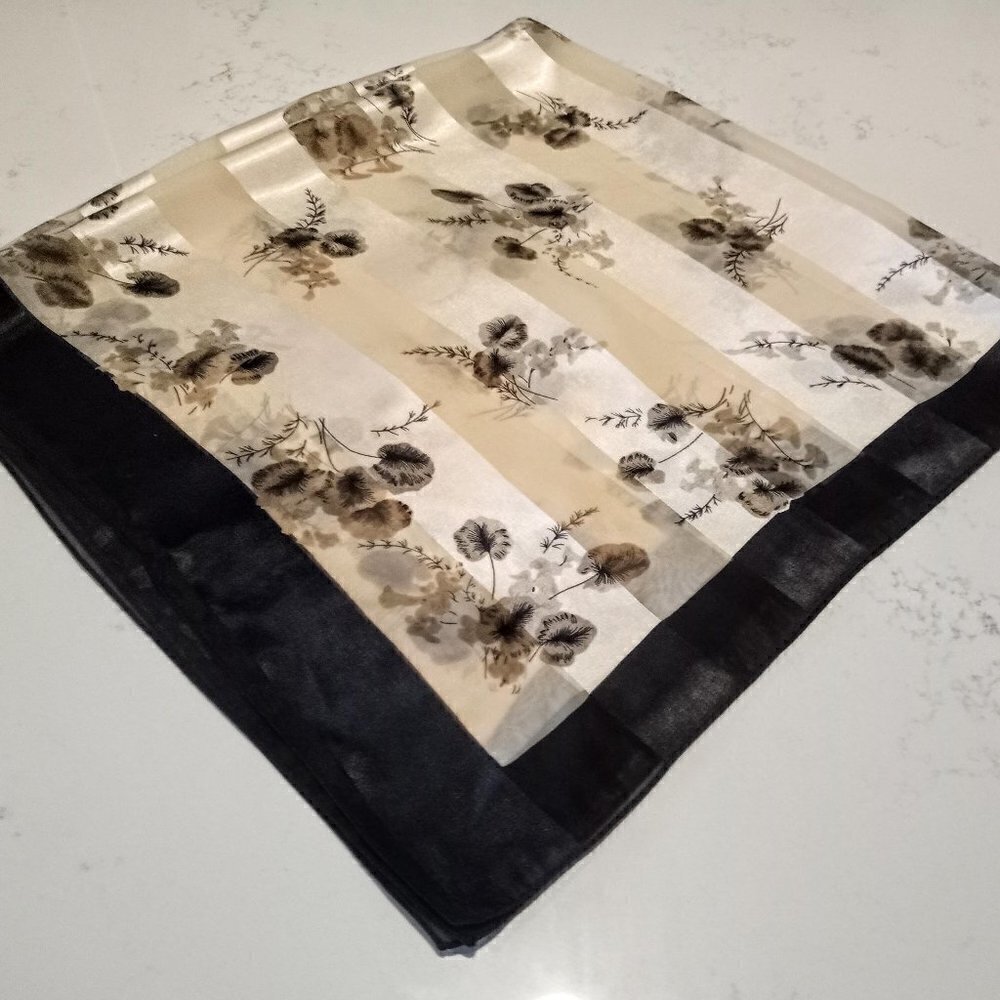 Floral Print Tone-On-Tone Square Scarf